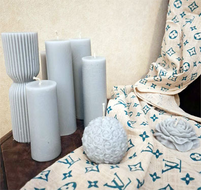شمع استوانه ساده طوسی